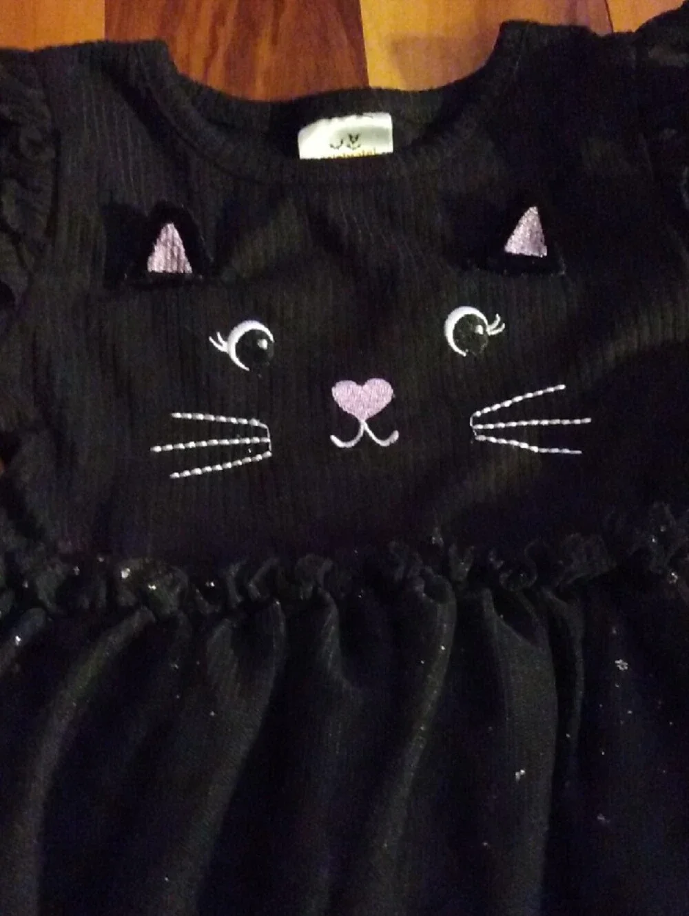 NWOT Way to Celebrate! Halloween 18 Months Girls Black Cat Tulle Dress Costume